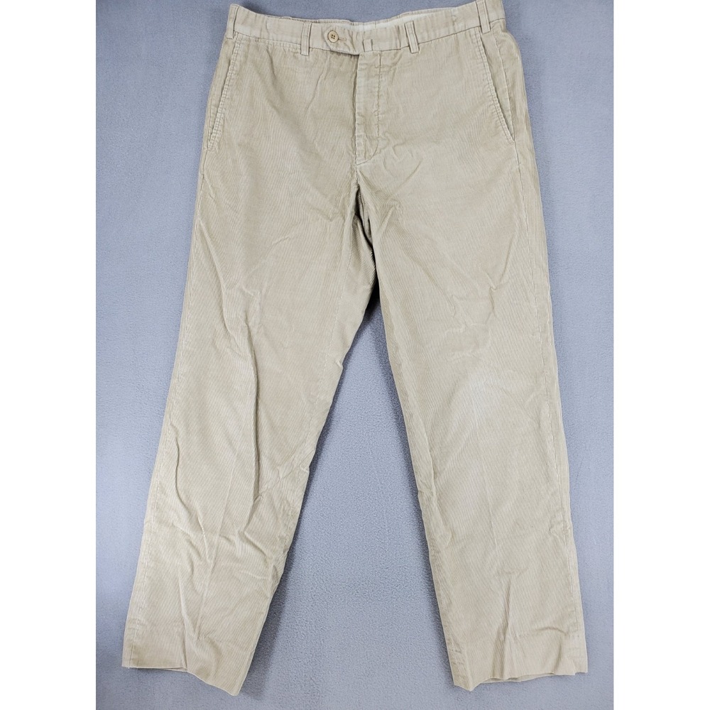 Ermenegildo Zegna Men's Corduroy‎ Pants Khaki Preppy 34x30 Beige Cotton